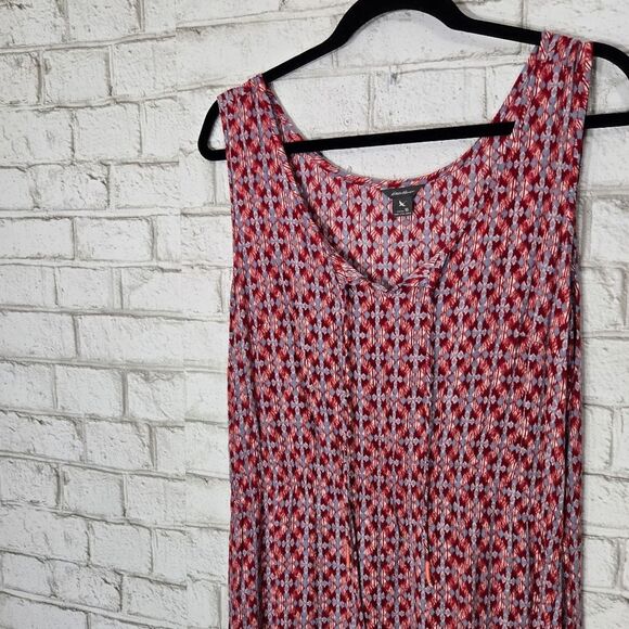 Eddie Bauer cute red and blue midi dress - Picture 4 of 15